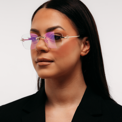 Rimless Transparent Rectangular Silver