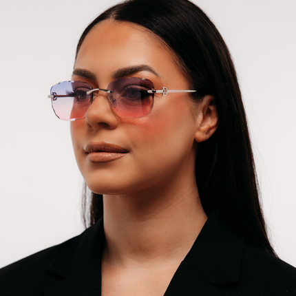 Rimless Candyfloss Rectangular Silver