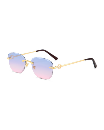 Rimless Candyfloss Rectangular Gold