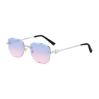 Rimless Candyfloss Rectangular Silver