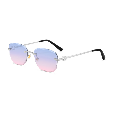 Rimless Candyfloss Rectangular Silver