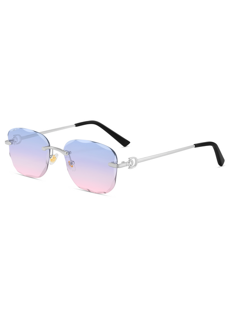 Rimless Candyfloss Rectangular Silver