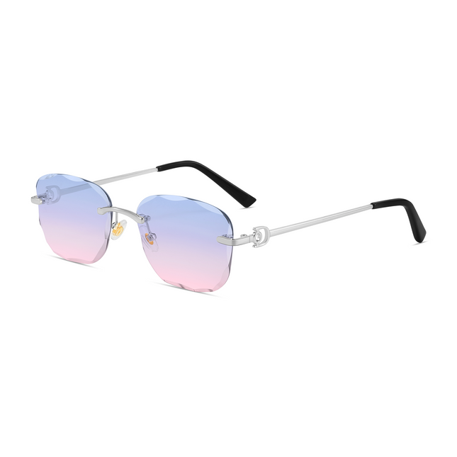 Rimless Candyfloss Rectangular Silver