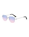 Rimless Candyfloss Rectangular Silver