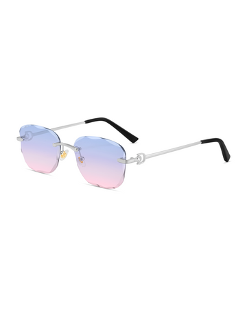 Rimless Candyfloss Rectangular Silver