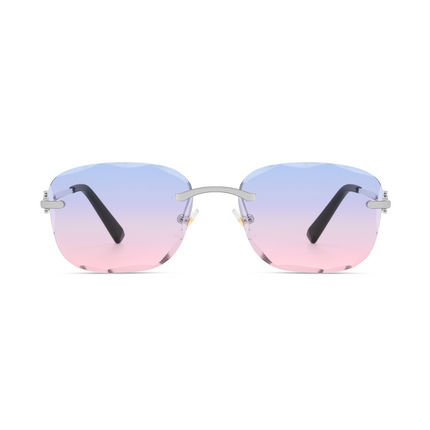 Rimless Candyfloss Rectangular Silver