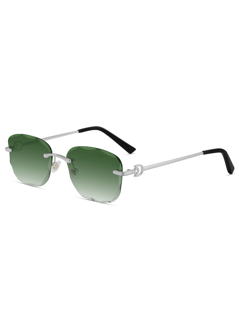 Rimless Green Rectangular