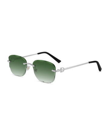 Rimless Green Rectangular