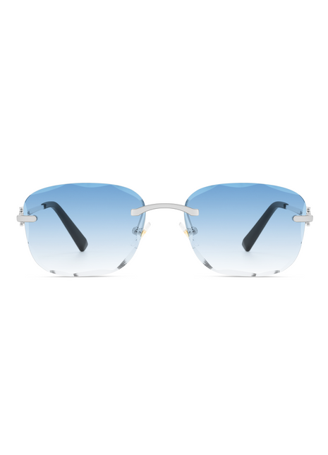 Rimless Sky Blue Rectangular