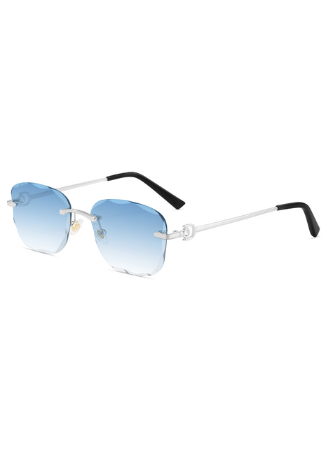 Rimless Sky Blue Rectangular